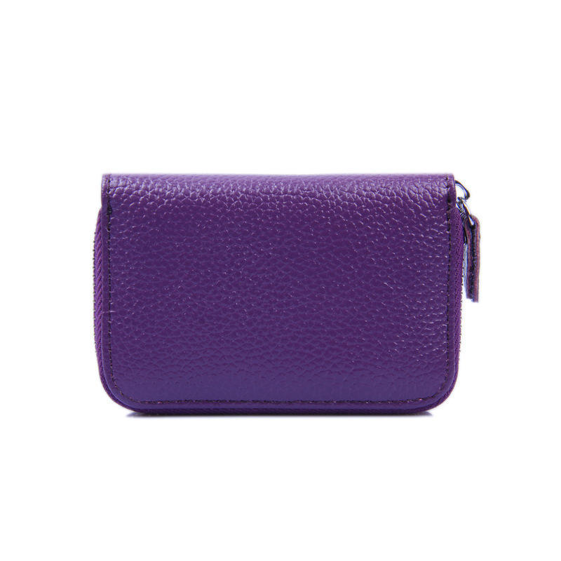 Genuine Leather Women Card Holder Wallets Small Female Pillow Purse Credit Card Bag Zipper Card Case