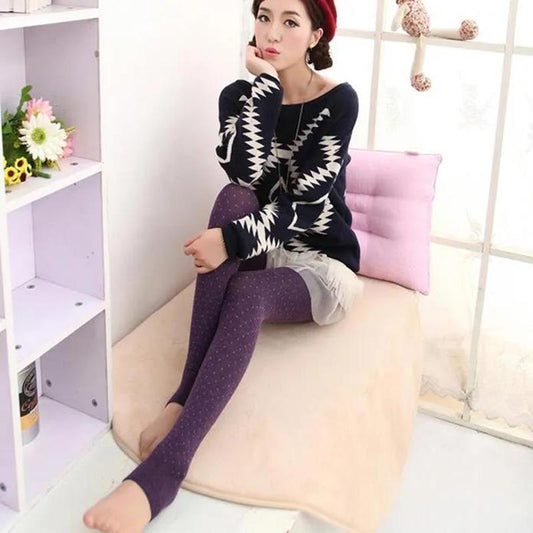 Winter Thin Little Leggings Women's Warm Cotton Trousers for Inner and Outer Wear Non-spinning High Waist