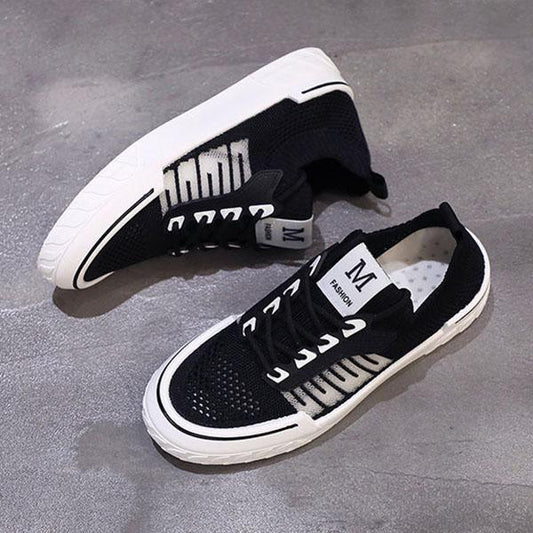 Female Summer Students Breathable Flying Woven Mesh White Shoes Hollow Soft Sole Shoes Sneakers