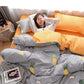 Thick Warm Pure Cotton Brushed Four-piece 100% Long-staple Cotton Student Dormitory Simple Bedding