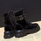 Women's Boots British Style Autumn and Winter Plush Platform Women's Boots All-match Thick-soled Patent Leather Handsome Short Boots