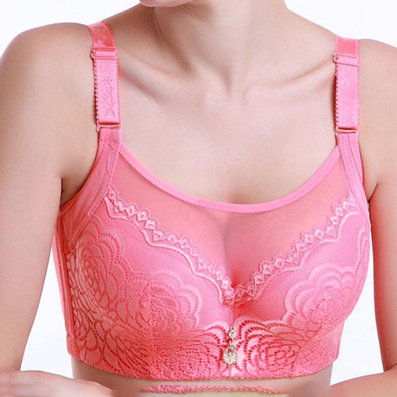 Non-wire Bra Thin Section Breast-receiving Underwear Women's Large Size Big Breasts Small Gather Bra Tube Top Anti-glare Sexy and Elegant
