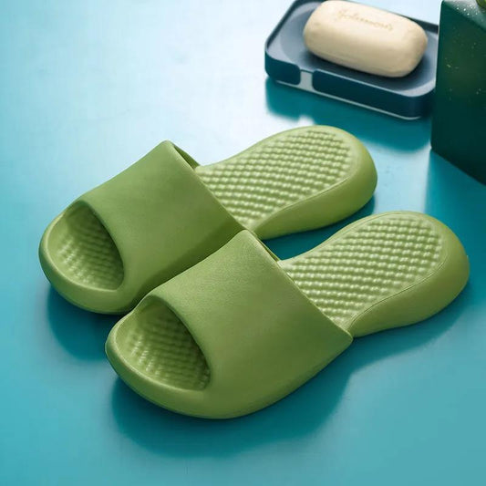 Men's and Women's Summer Simple Slippers Mute Soft Bottom Wear Non-slip Indoor Couple Slippers