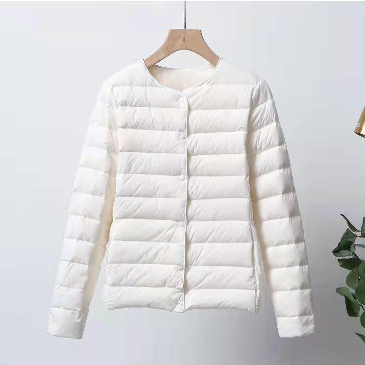 Winter Womens Down Jacket Ultra Light Duck Down Coat Short Autumn Slim Short Puffer Jacket