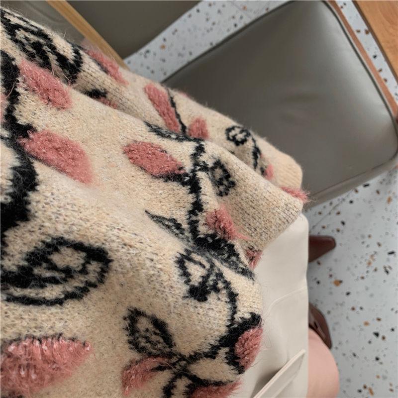 Crochet Pattern  Women Fashion Sweater Casual Knitting Sweater  Round Neck Pullovers Loose Casual Long Sleeve Sweater Autumn Winter