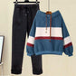 2pcs/set  Women's sets Plus Velvet Thick Fleece hoodies +Woolen Pants 2 Pieces Set Autumn Winter Outfits Outwear