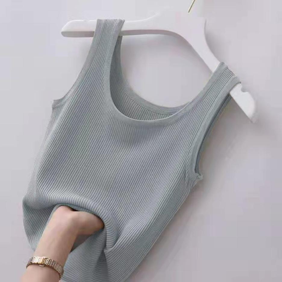 Women's Summer Ice Silk Camisole Outside Wear Large Size Slim Sleeveless Top Thin