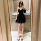 Women Summer Fringe Sequins Evening Club Halter Dress Vintage Unusual Beach Dress Mesh Slim Backless Short Night Party Dress