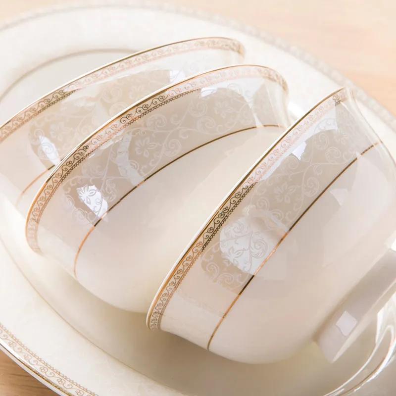 Jingdezhen Household Rice Bowl Ceramic Bowl Set Eating Bowl Small Bowl Japanese Tableware Bowl Ceramic Tableware