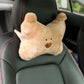 Cute Bear Car Neck Pillow and Lumbar Pillow Set Seat Support Pillow Breathable Relaxation  Artifact