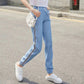 Women's Summer Thin Tencel Jeans Loose Drawstring Leggings Elastic High Waist Straight Pants Sports Casual Pants Harem Trousers Cropped pants