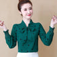 Chiffon Shirt Women's Spring Top Western Style Loose Large Size Long Sleeve Bottoming Shirt