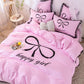 Princess Wind Bed Skirt Four-piece Lace Washed and Sanded Bedspread Sheet Quilt Cover Household Bedding