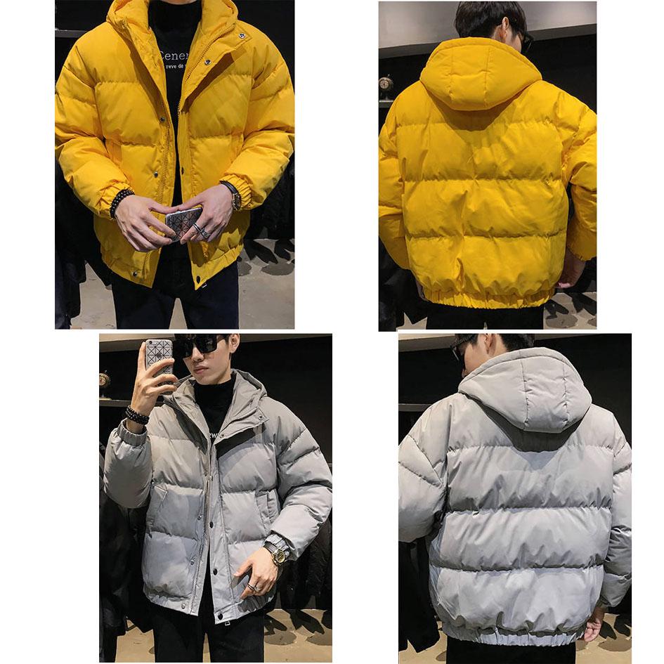 Parka Casual Winter White Jacket Men's Warm Padded Hooded Overcoat Outerwear Young Man Jacket