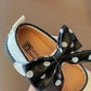 Girl's Bowknot Square Mouth Shoes Velcro Soft Soled Little Student Shoes Kindergarten Baby Girls' Shoes Light Princess Shoes