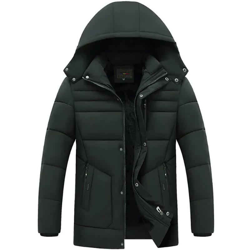 Winter Young and Middle-aged Down Padded Jacket Plus Velvet Padded Warmth Men's Cotton-padded Jacket Daddy Jacket
