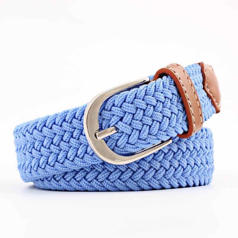 Belt Women Causal Leather Cover Buckle Woven Elastic Stretch Golf Wide Canvas Belts