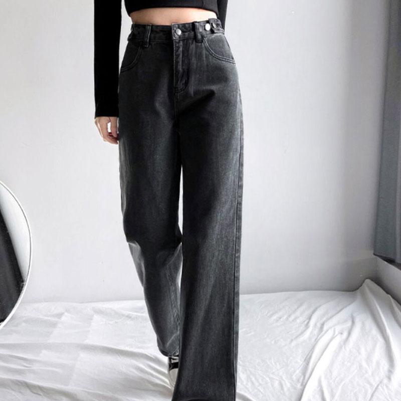 Women's High Waist Wide Leg Jeans Loose Thin Pants Spring and Autumn Dripping Straight Pants Ladies Denim Trousers