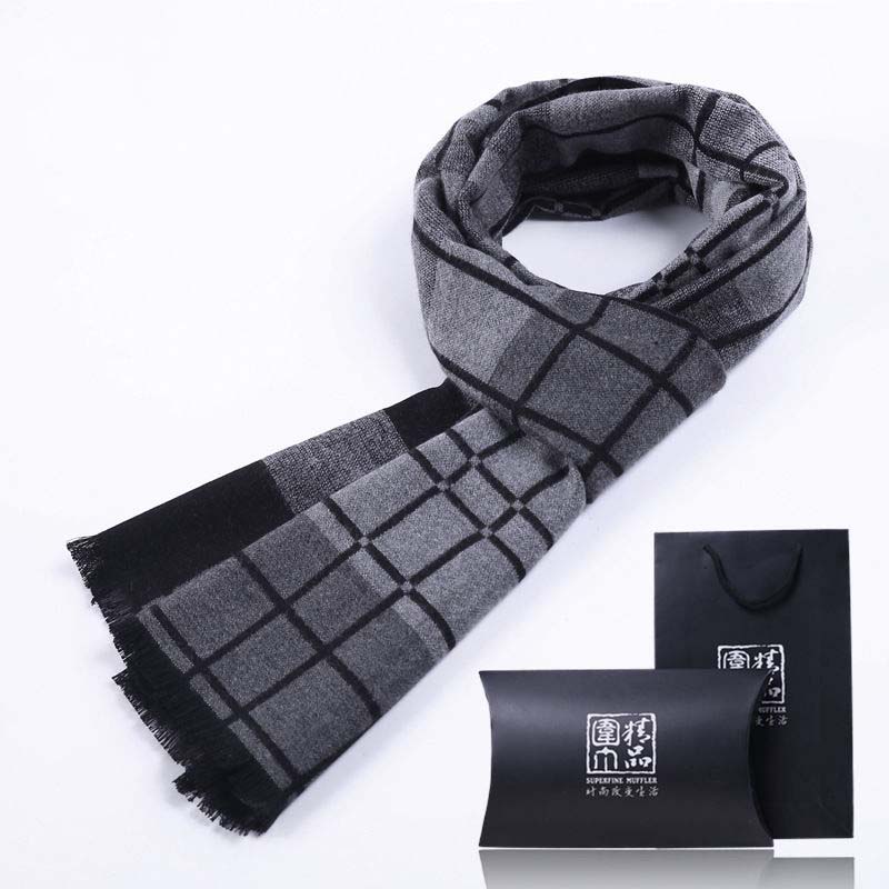 Autumn and Winter Men's Scarves Young Middle-aged Men Thick Warm Scarf