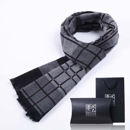 Autumn and Winter Men's Scarves Young Middle-aged Men Thick Warm Scarf
