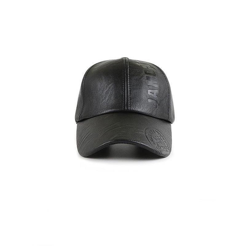Pu Leather Baseball Cap Embossed Stencil Letters Men's Outdoor Peaked Cap Casual Warm Hat Waterproof Breathable Baseball Cap