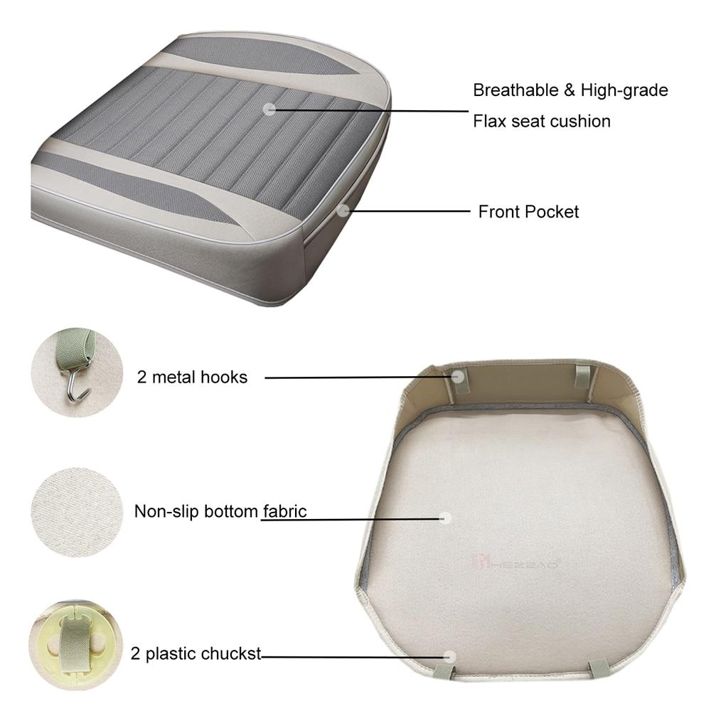 Car Seat Cover Flax Cushion Seasons Universal Breathable For Most Four-Door Sedan&SUV Ultra-Luxury Car Seat Protection