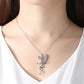 Fantasy Elf Pendant Zircon Necklace Fairy Shaped  Silver Fine Necklace for Women Gift Jewelry