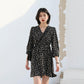 French Retro V-neck Floral Dress Female Spring Summer Temperament Wild Waist Was Thin Short Skirt