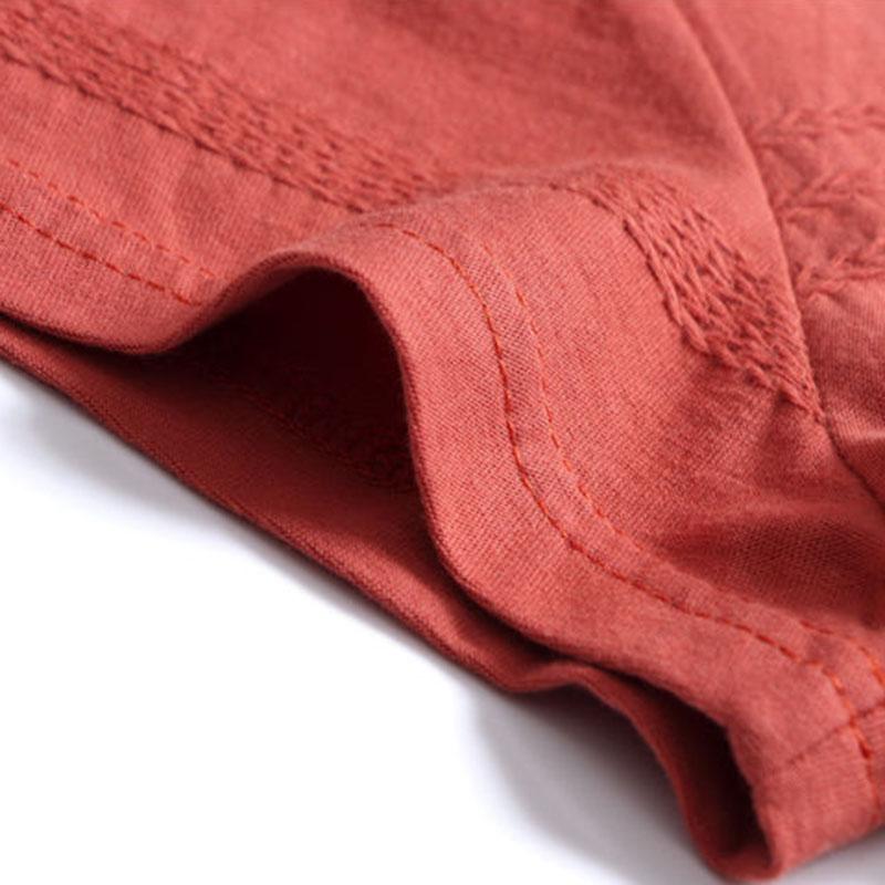 Women's Summer Cotton Short Sleeve Mid Length Round Neck Large Size Solid Color Loose T-Shirt