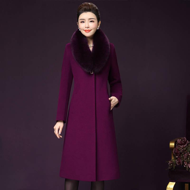 Women Wool Coat Fur Collar Women Loose Long Woolen Coats Winter Coat Woolen Overcoat Wool Jackets