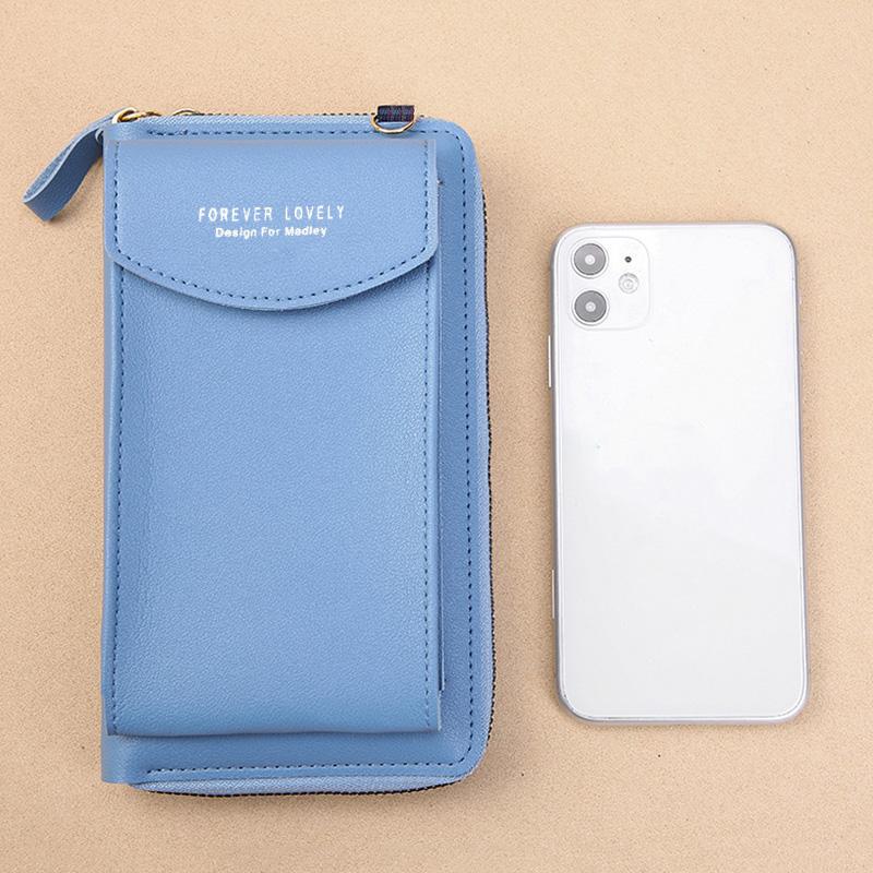 Women PU Leather Cell Phone Pocket Fashion Card Holders Small Crossbody Bag