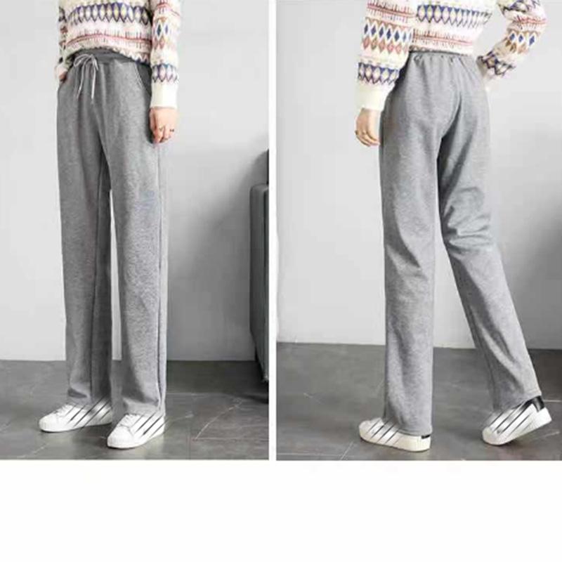 Sports Pants Women's Spring and Autumn Loose All-match Straight Casual Pants Solid Color High Waist Sweatpants Plus Size Running