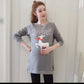 Maternity Winter Clothes Set Autumn and Winter Pregnant Women Plus Velvet Thick Mid-length Sweater Warm Coat Two-piece Suit
