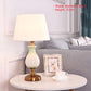French Rustic Desk Light Fabric Lampshade Princess Room Deco Table Lamps Bedroom Lighting Fixtures