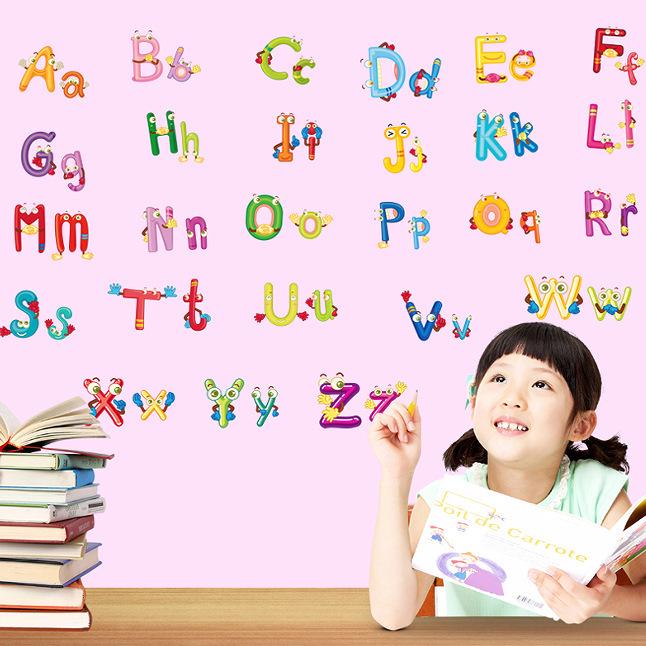 New children's letter stickers bedroom sofa background wall decoration stickers