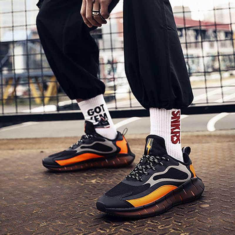 Plus Size 39-46 Men Sneakers Luminous Running Basketball Shoes Breathable Shockproof Non-slip Comfortable Shoes Deodorant Tactical Boots
