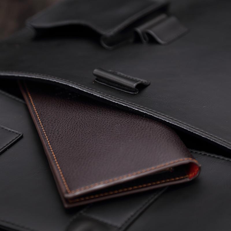 Business Briefcase Men Vintage Large Capacity Leather Wearable handbag Crossbody Bags Shoulder Bag