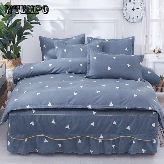 BrandNew Quilted Thick Bed Skirt Twin Queen  size Bed set Bedsheet mattress cover Pad Double
