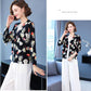 Autumn and Winter Ladies Printed Sweater Retro Round Neck Pullover  Plus Size Casual Bottoming Shirt