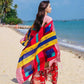 Ethnic Style Bohemia Cotton Linen Scarf Women Oversized Sunscreen Holiday Beach Silk Scarf Fringed Seaside Shawl