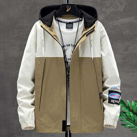 Spring & Fall Men Coat Korean Style Loose Jacket Casual Hooded Windbreaker Trend Student Top