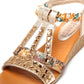 Summer Women's Fashion Casual Crystal Bling Wedges Bohemia Beach Shoes Roman Sandals