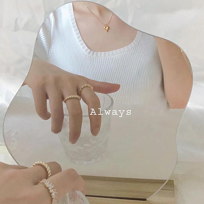 Irregular Mirror Simplicity Single Wooden Makeup Mirror Desktop Creative Travel Student Dormitory Bedroom Home Decoration