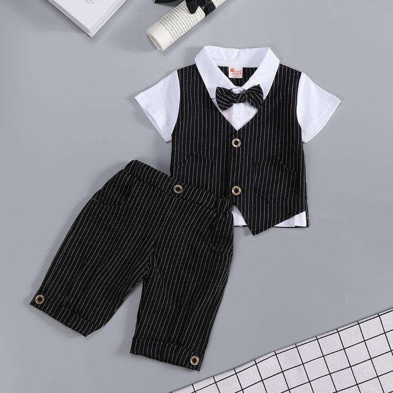 Boys' Suits Spring and Summer Boys Children Gentlemen Handsome Baby's First Birthday Dress Baby Summer Clothes