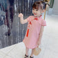 Children's Clothing Girls Spring and Summer Children's Self-cultivation Cheongsam Dress Princess Dress Chinese Style Retro Dress