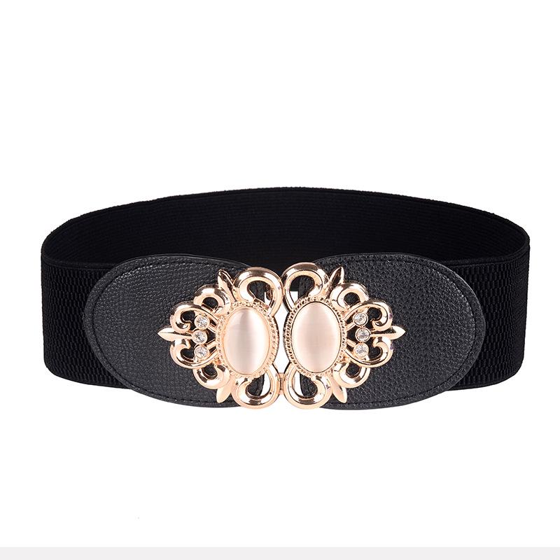 Women's Court Vintage Belt Gemstone Embroidered Diamond Women's Elastic Band Girdle