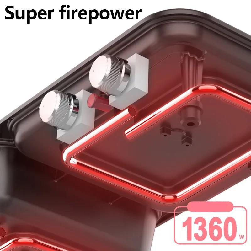 1360W 5 Person Multi-purpose Grill Pan Smokeless Fried Steak Pan Heat Pot BBC Machine Nonstick Pot for Family