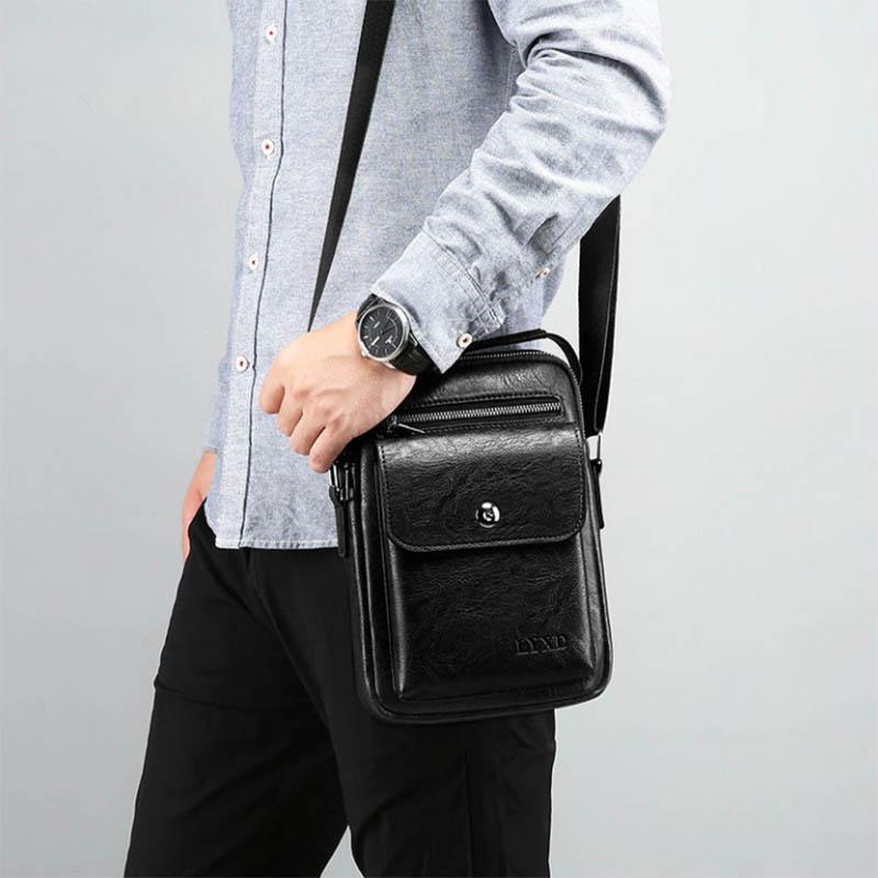 Leather Texture Men's Shoulder Bag Business Handbag Conference Bag Briefcase Backpack Messenger Bag