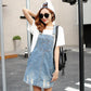 Casual Fashion Women's Clothing Ripped Jean Strap Skirt Slim A Word Straight Short Dress