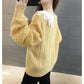 Spring and Autumn Style Outer Wear Lace Doll Collar Sweater Loose Long Sleeve Sweater Women